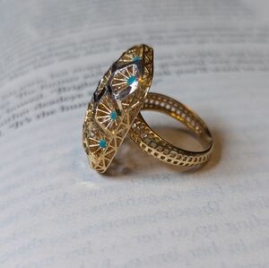 18 K Geometric Ring
